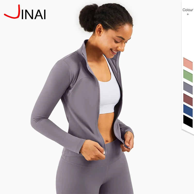 

yoga set jacket and leggings High Quality ultra Soft Long Sleeve Yoga Wear Sports coat Women Fitness Nylon Spandex Yoga, Color avaliable