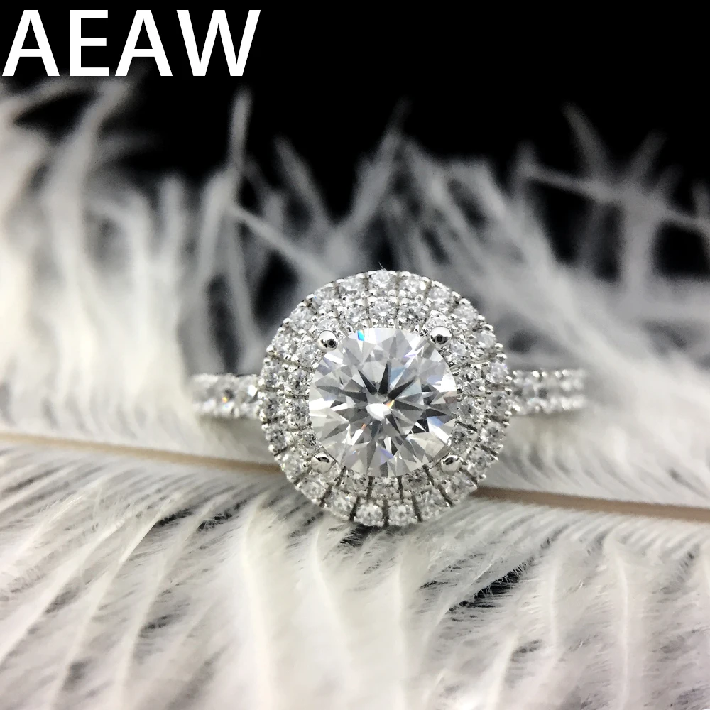 AEAW Solid 14K White Gold 2ctw