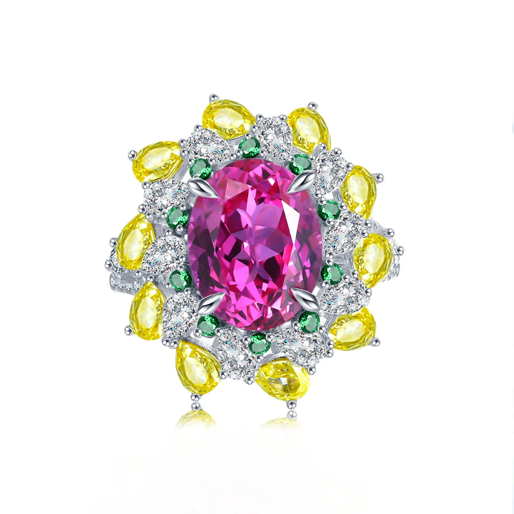 

Luxury ruby ring Mother's day gift hot sell gemstone ring 9k 18k 24k Gold Lab-grown Pink Ruby Gemstone Ring