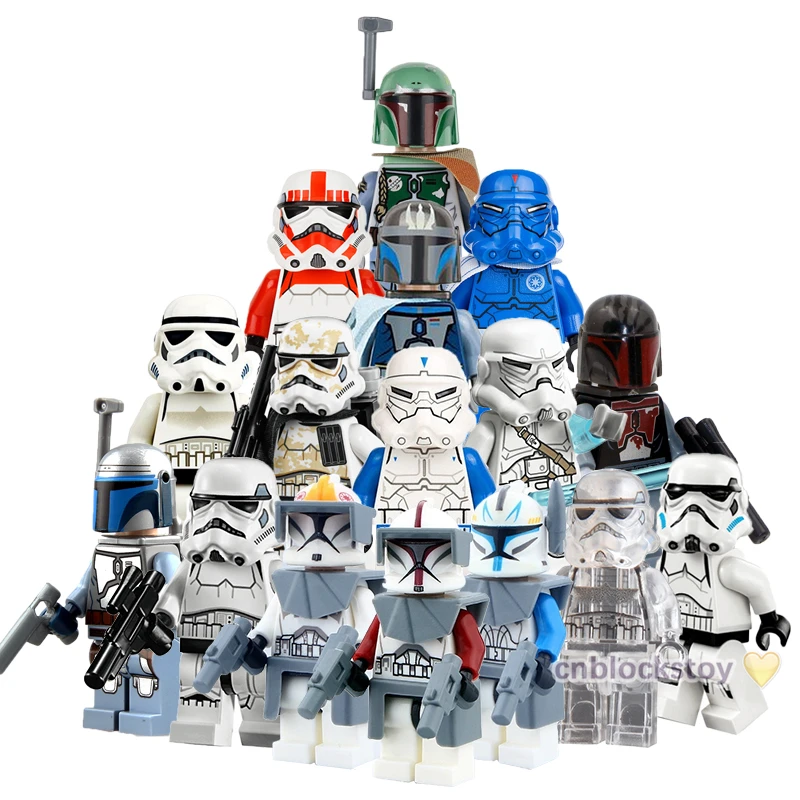 

PG601~PG622 Clone Jango Fett Darth Vader Trooper Cody SW Wars Mini Bricks Figure Building Block Set Kids Collect Toy SW468 SW610