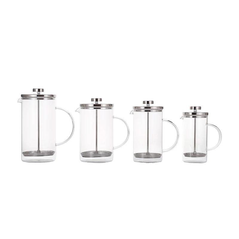 

Professional Household Silver Glass Coffee Maker Heat Resistant Glass French Coffee Press, Silver, black, copper, red, gray, black, white
