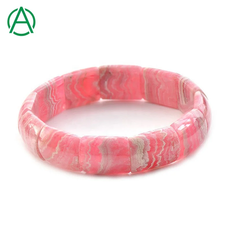 

ArthurGem Rare Quality Argentina Rhodochrosite Double Drill Bracelets Healing Natural Stone Rhodochrosite Bracelets for Women, Natural gemstone color