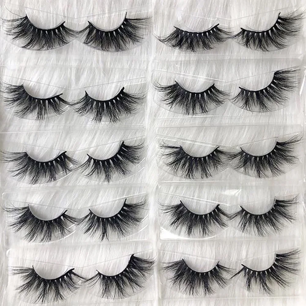 

Own Brand Thick Dramatic Eyelash Long Soft Mink eyelashes Vendor 25mm Full Strip Lashes beauty 3D Mink lashes, Black