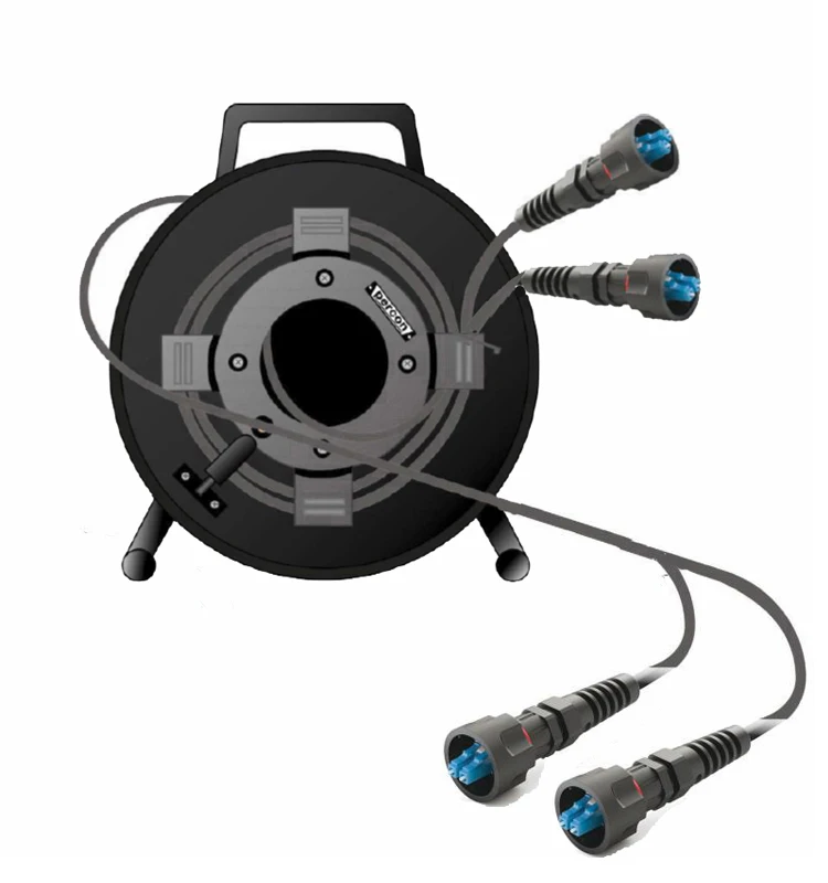 Fiber Optic Connector Black Cable Waterproof
