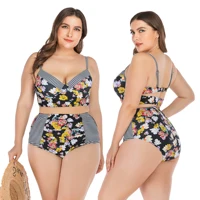 

Wholesale Large size swimsuit High Waist Bikini Set plus size women Swimwear