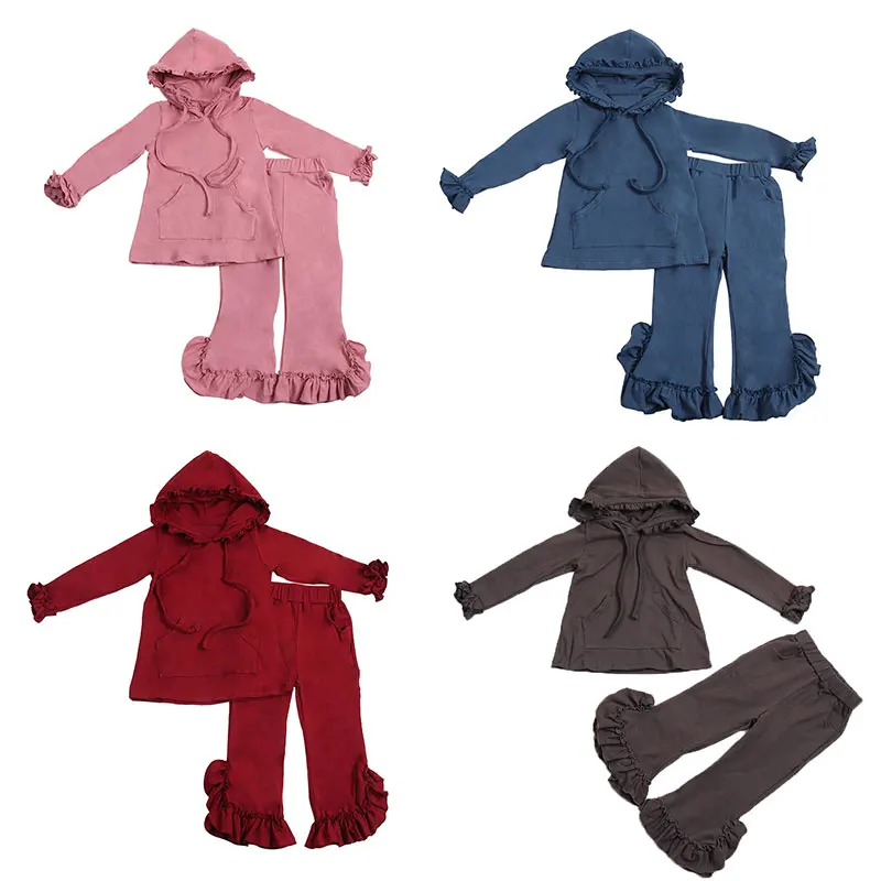 

Baby girls' clothing sets long sleeve children's hoodie ruffles kids clothing baby clothes two piece pants