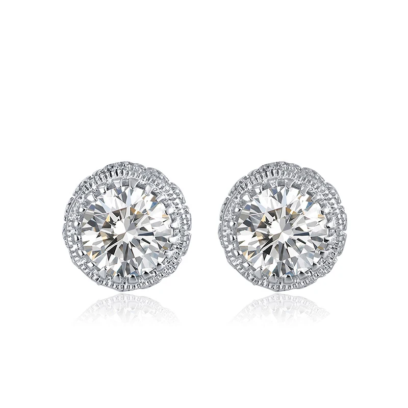 

RINNTIN SE231 Fashion 2021 Korean earring Jewelry Weddings 925 Sterling Silver Shiny Bling Cubic Zircon Stud Earrings