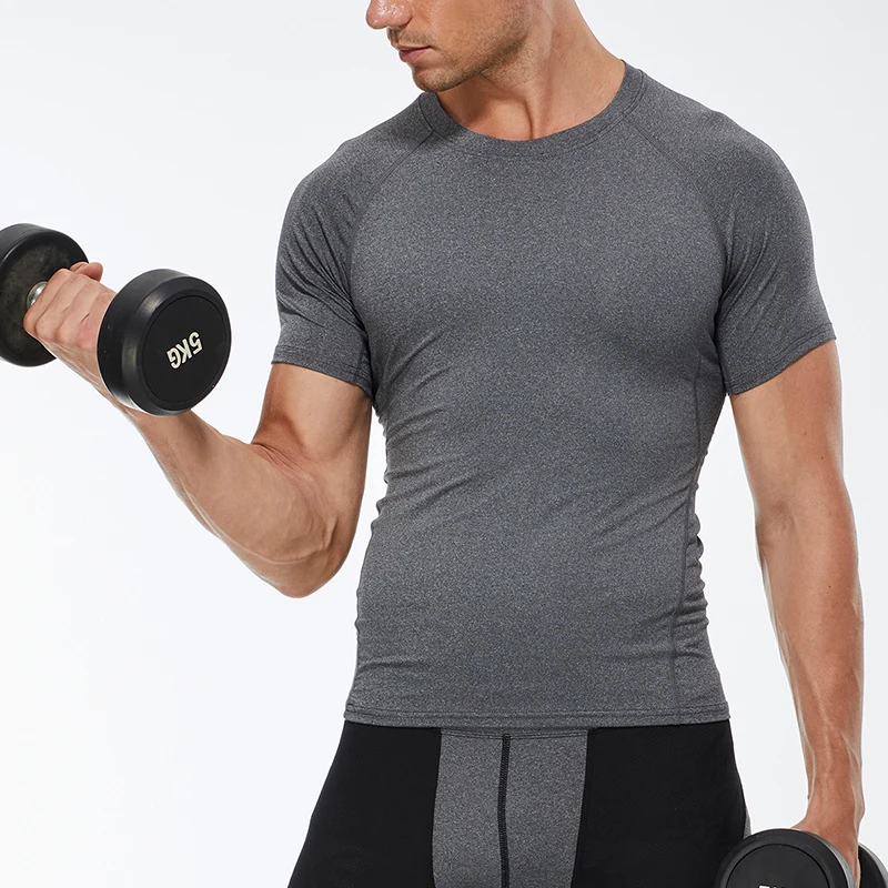 

Low price men Fitness Gym Sports T-shirt men's wear gym equipment men's sports wear gym suit, As pictures