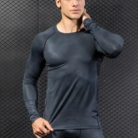 

long sleeve custom compression logo gym sportswear fitness clothing wear jacket tights tank vest tops apparel for men