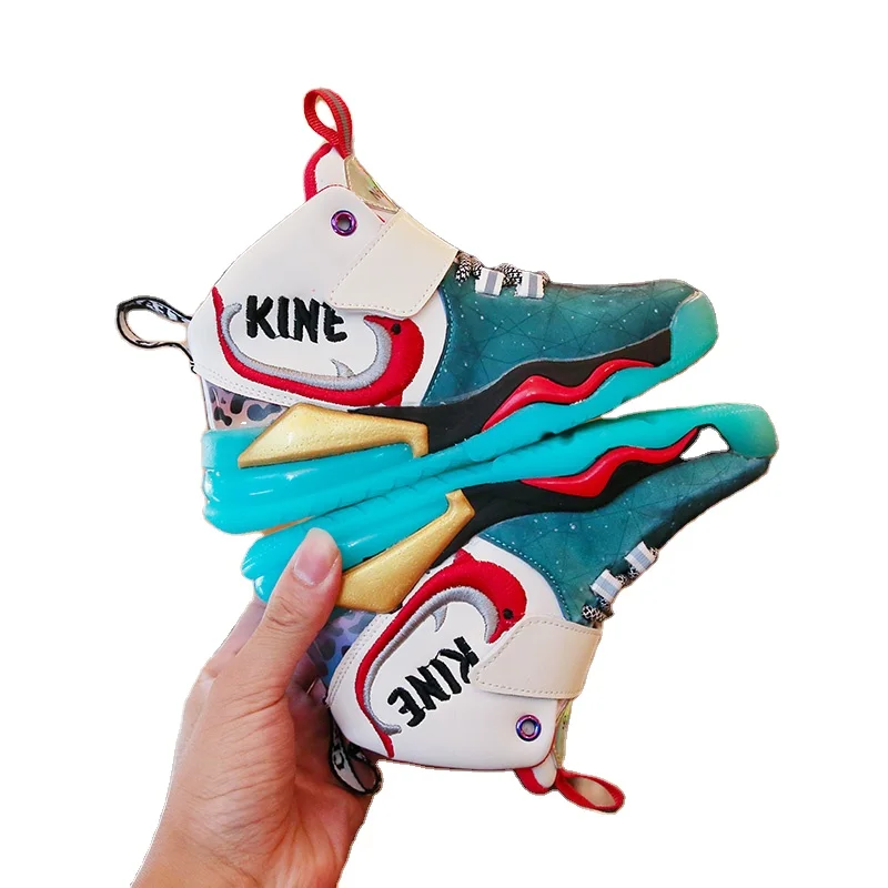 

World- Win 2020 New Style Fashion Sneakers Children Gym Sport Shoes Kid Basketball Shoes, Green/purple/white