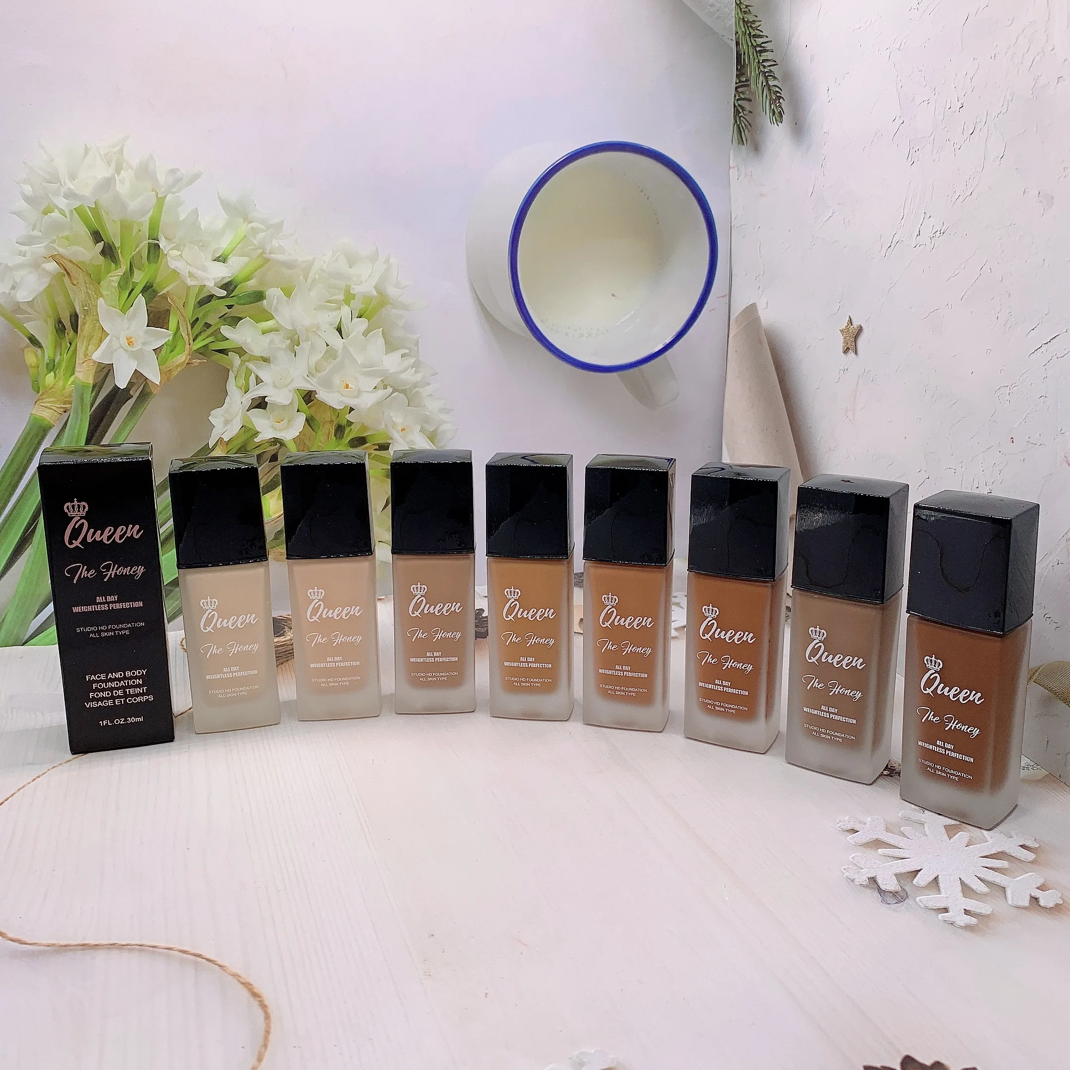 

Waterproof Foundation16 Colors Makeup Private Label Liquid Foundation Full Coverage Factory Price wholesales foundation, Muliti-color