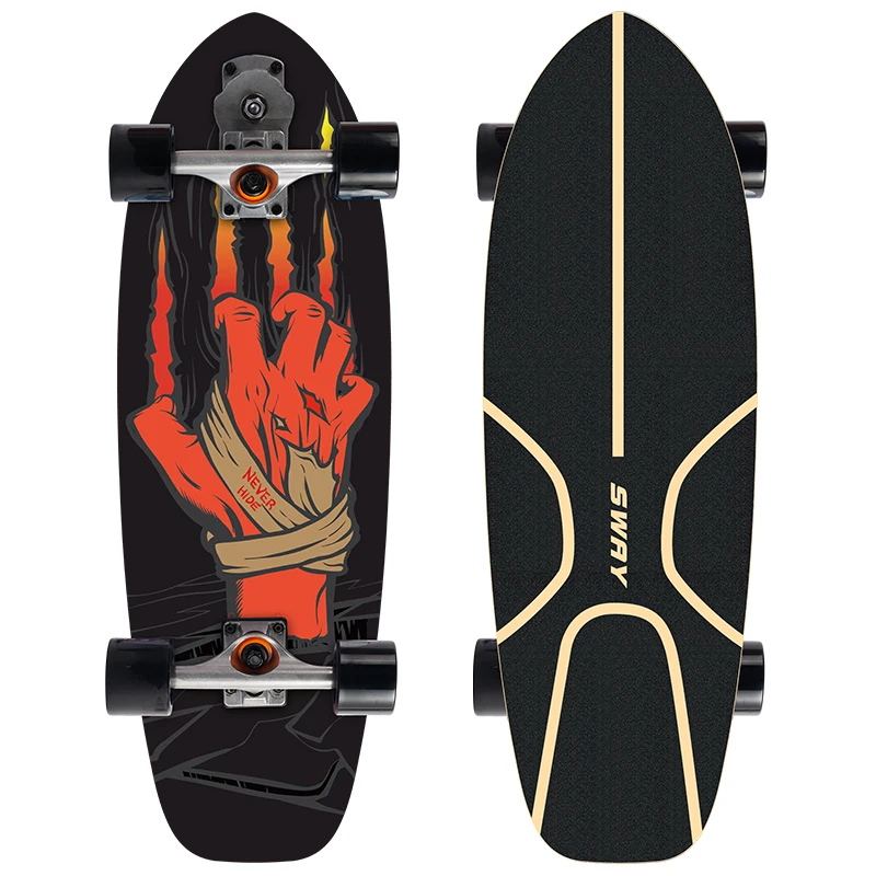 

SWAY S7 Wholesale Custom Printed Surf Skate CX4 CX7 S7 Truck 7 Ply Maple Wooden Land Carver Surfskate