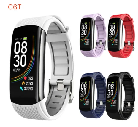 

2021 New Arrivals Touch Screen Digital Watches Heart Rate Monitor C6T Watch Bands IP68 Smart Watch