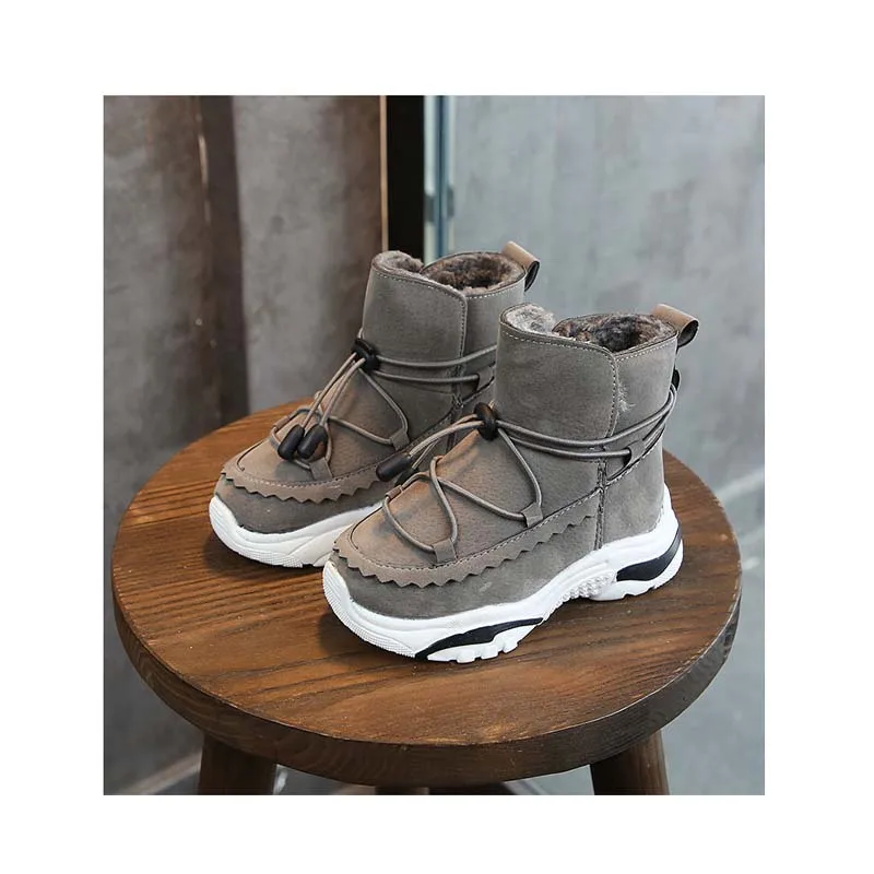 
Retro Kids Winter velvet Solid Color Fashion Boy Girl Snow Boot For Wholesale Factory Price Children Boots Sneakers Shoes  (62319924792)