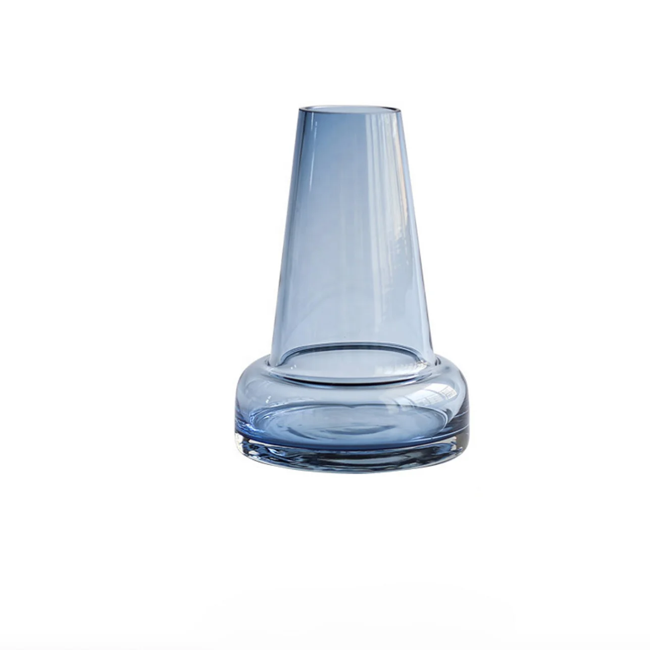 

Flower Tabletop Vase Room Decoration Accessories Festival Decoration Round Tall Glass Vase, Blue / grey