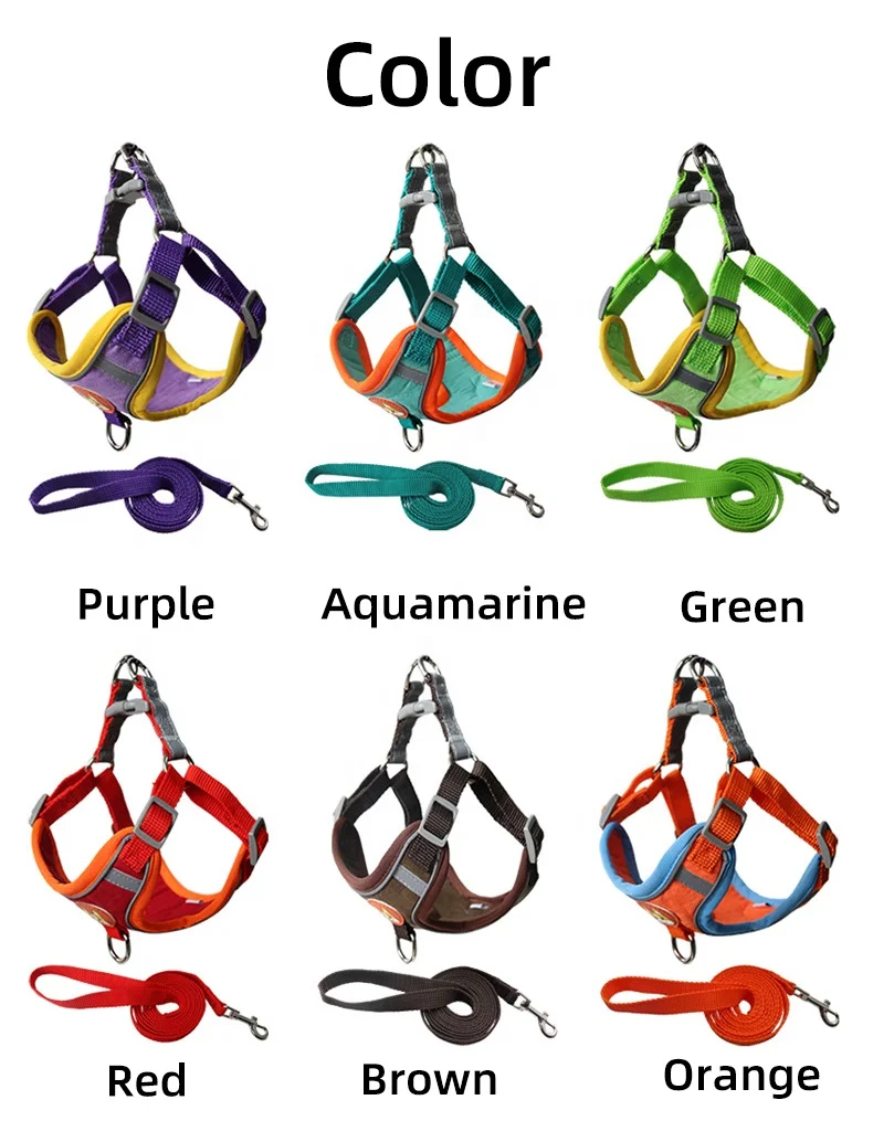 

Factory Direct Wholesale 1.5m Suede Pet Leash for Small Dog Breathable Harness Set