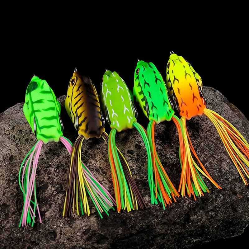 Famous Mini High Quality Realistic 3d Rubber Top Water Floating Jump Minnow Plastic Jigging Lucana Soft Frog Fishing Lures Set