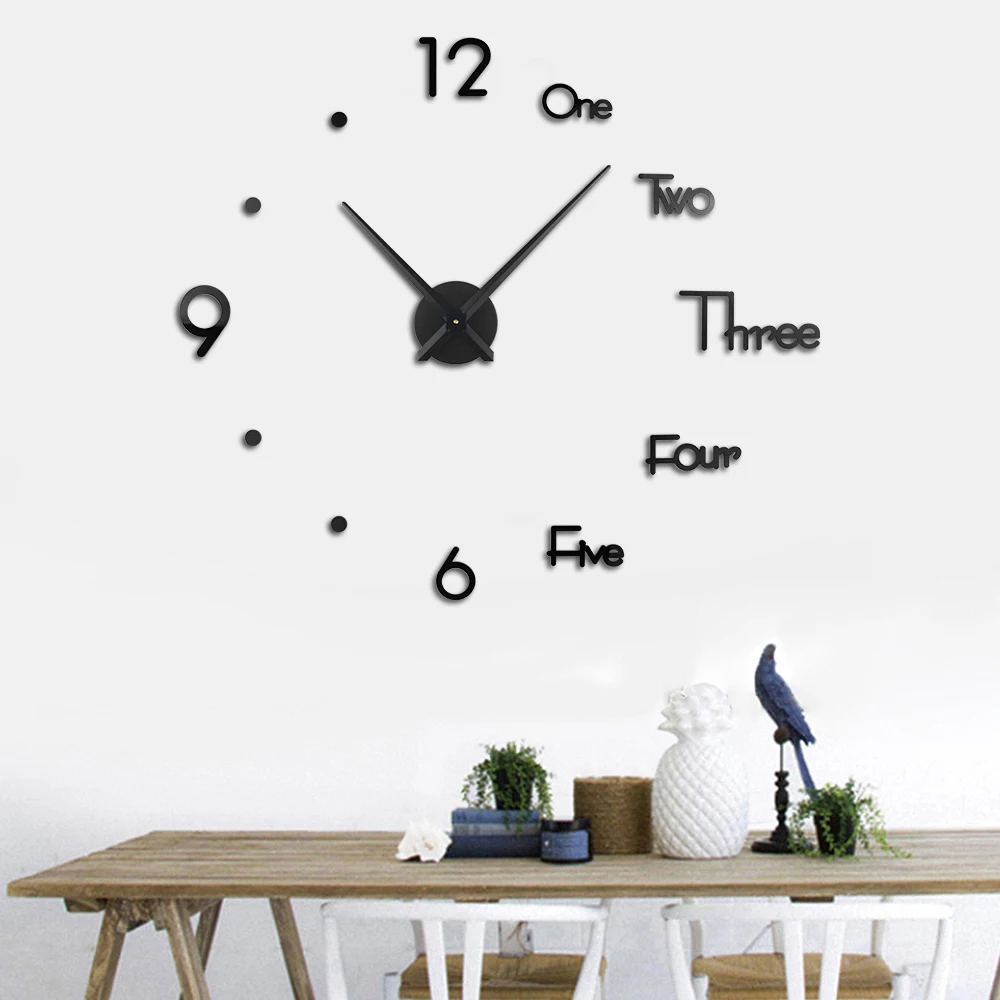 

2023 creative nordic Luxury acrylic Sticker clock wall Big DIY 3D digital Home Decoration Modern Wall Clocks horloge reloj pared