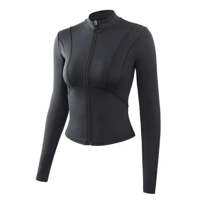 

Yoga Jacket Coat Flexible Active Wear Women Zip Up Gym Sports Fitness Casual Jacket with Thumb Holes, Customized colors