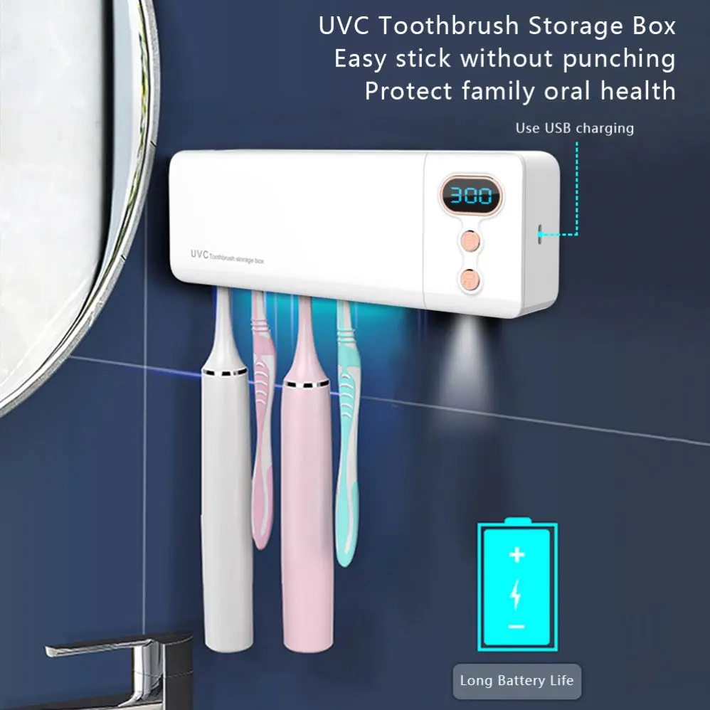 

Promotional OEM China Wholesale Toothbrush Uv Sterilizer With Toothpaste Dispenser, White