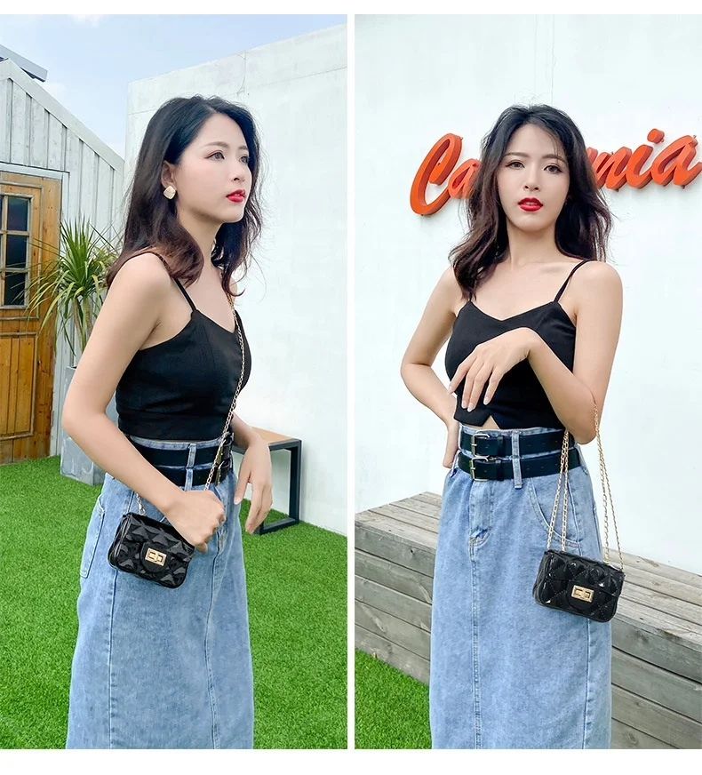 

202 Female Bag Hot Style Mini Chain Jelly Bag for Girls Women Ladies Fashion Small Change Bag, 6 colors