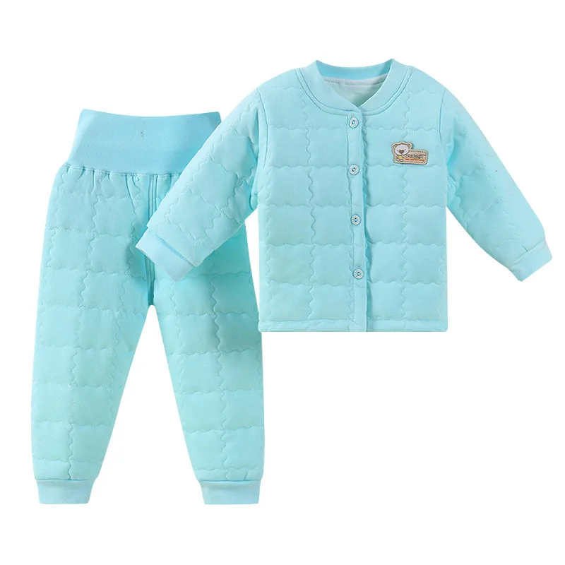 

2021 thickened warm comfortable and breathable baby cotton-padded jacket set