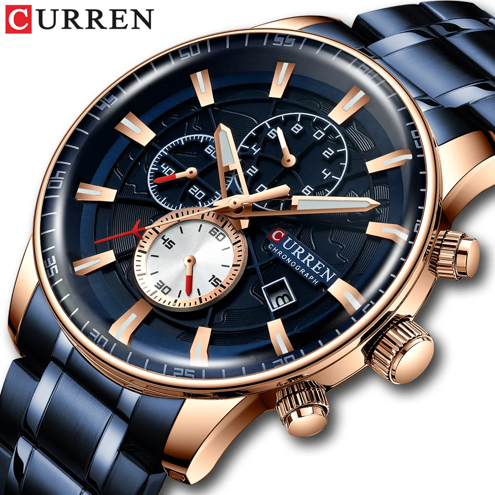 

CURREN Watch Men Top Luxury Brand Gold Sport Waterproof Quartz Watches Mens Chronograph Date Male Clock Relogio Masculino 8362