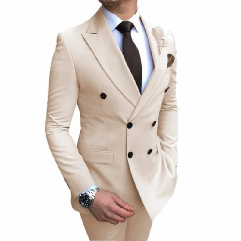 

Groomsmen Groom wedding pant coat latest design Tuxedos Men Suits Peaked Lapel Best Man 2 pieces Wedding ( Jacket+Pants), Same as picture/custom made