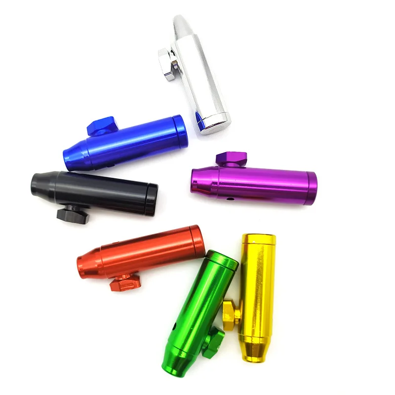 

Manufacturers direct mini metal pipe bullet shape snuff bottle portable flat ended pipe, Picture
