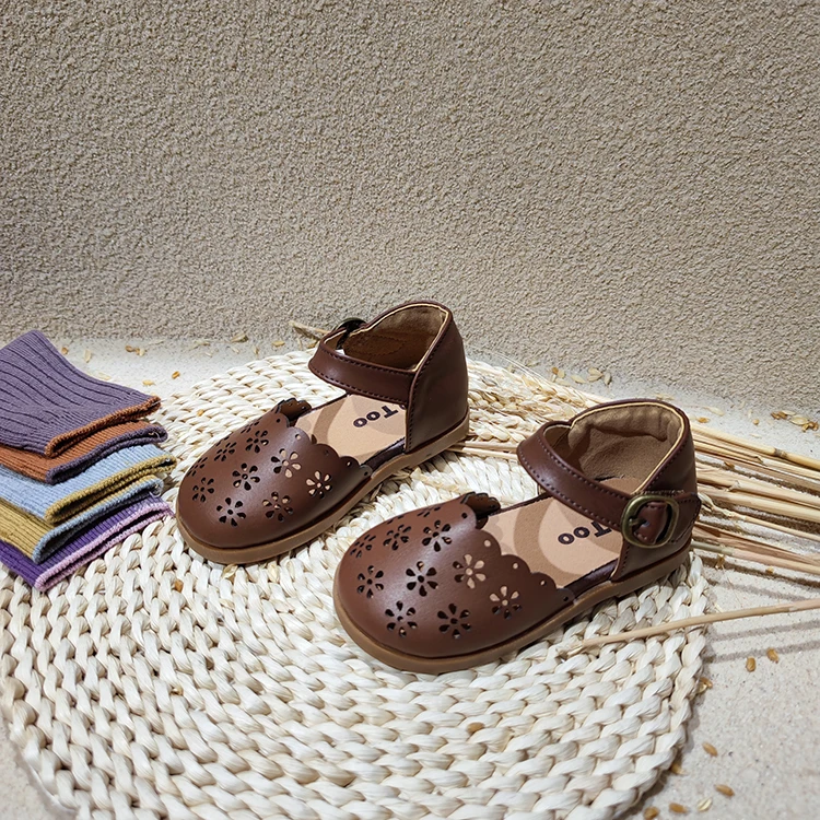 

Kids vintage shoes for girls stylish British-style soft soled princess shoes