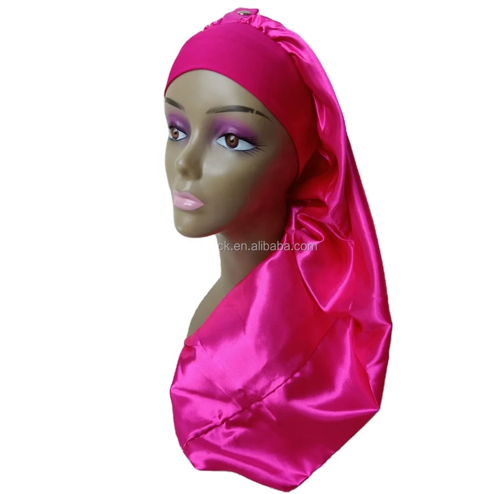 

Premium Stretchy Band Satin Bonnet with Metal Button Clapsed Knotless Braids Hair Night Sleep Cap, Customized
