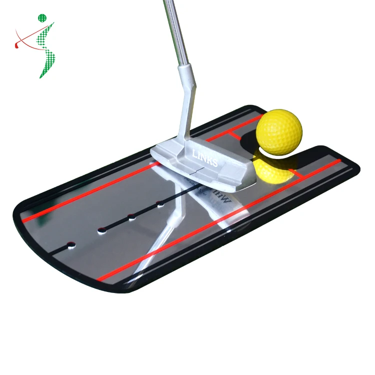 

Wholesale Price Golf Trainer Accessory Putting Training Aids Golf Putter Practice Mirror, Black red line