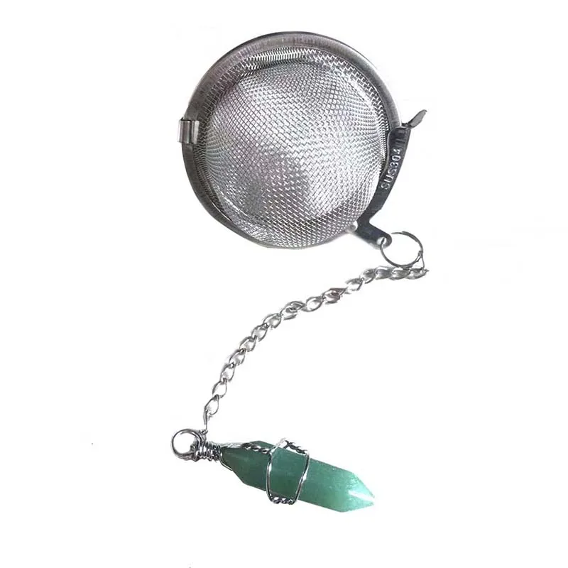 

wholesale stainless steel tea infusers natural crystals small point healing stones crystal tea infuser straine