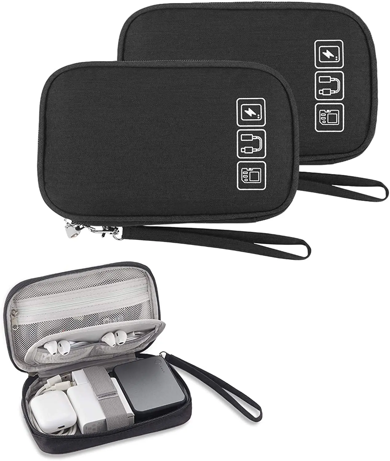 

Small waterproof portable electronic accessories travel cable storage bag