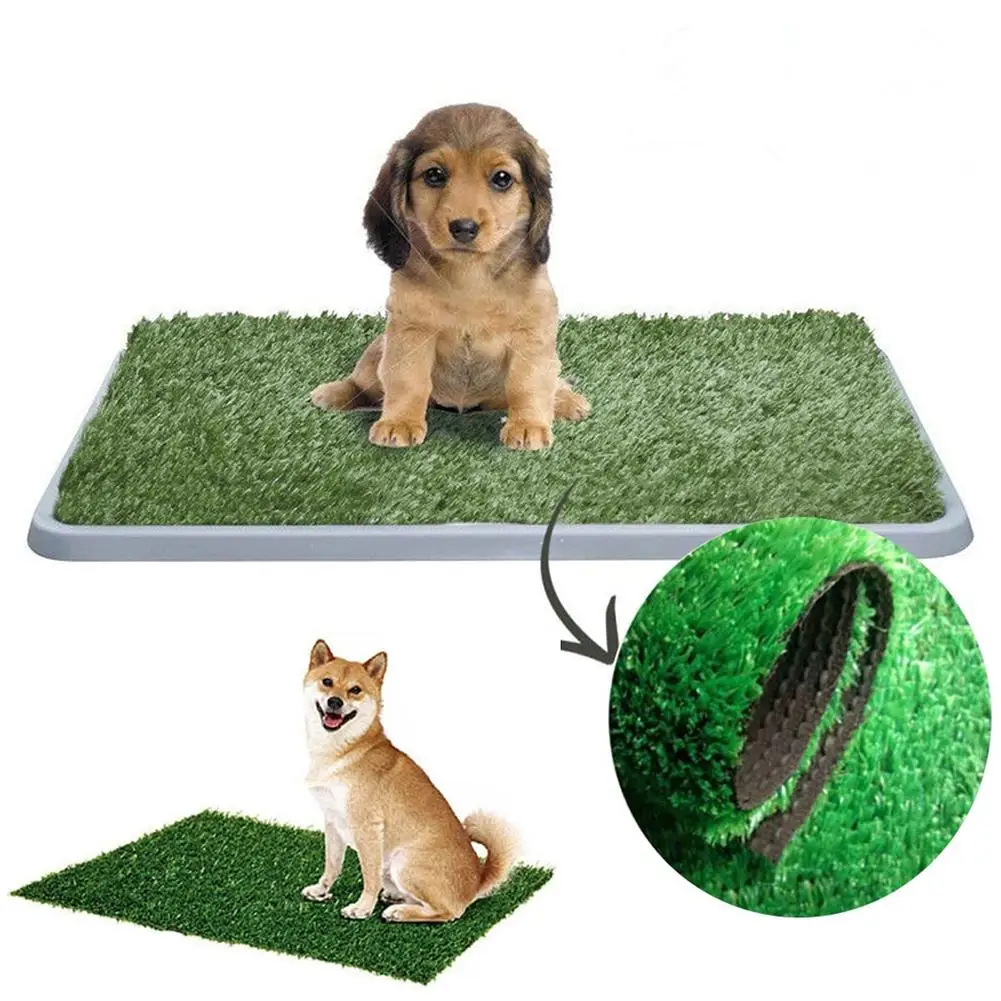 

Good quality dog safety green lawn puppy grass training pet tray dog potty grass, Green + black