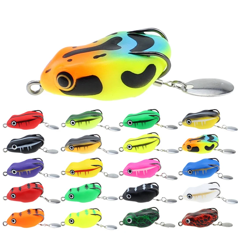 

Thai Style Soft Frog Lure 4.5cm 8g Topwater for Bass Snakehead Pike fishing tackle Dual-hooks