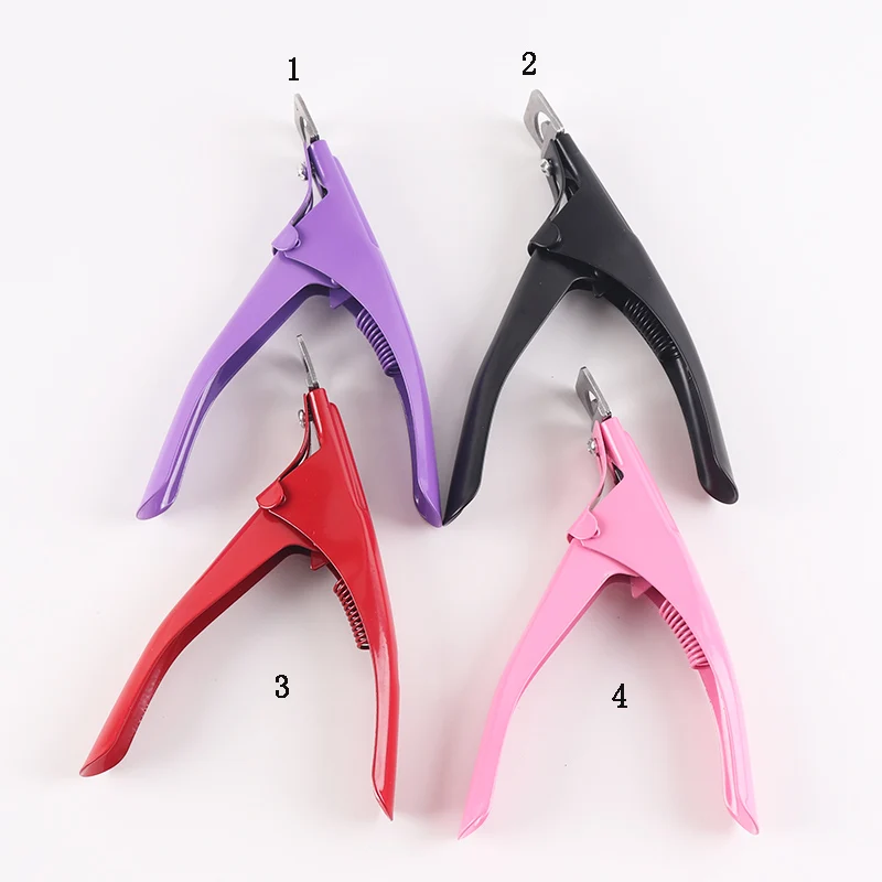 

Nail art tools hot sale acrylic nail tip U shape false nail cutter, Purple,pink,red,black,custom
