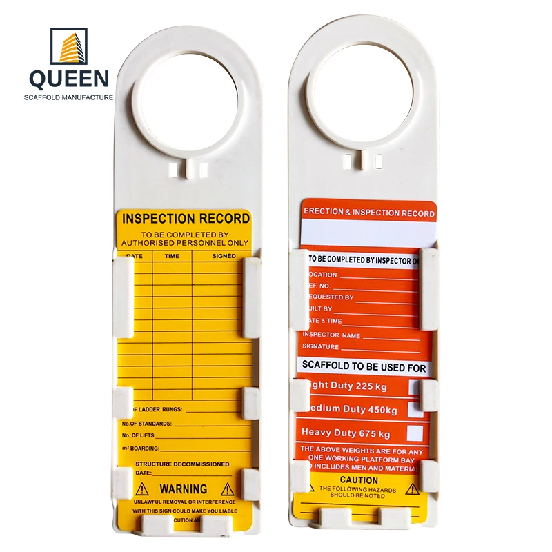 

Linyi Queen scaffolding tie tags ABS Engineering Plastic Safety Lockout Warning scaffold safety tags