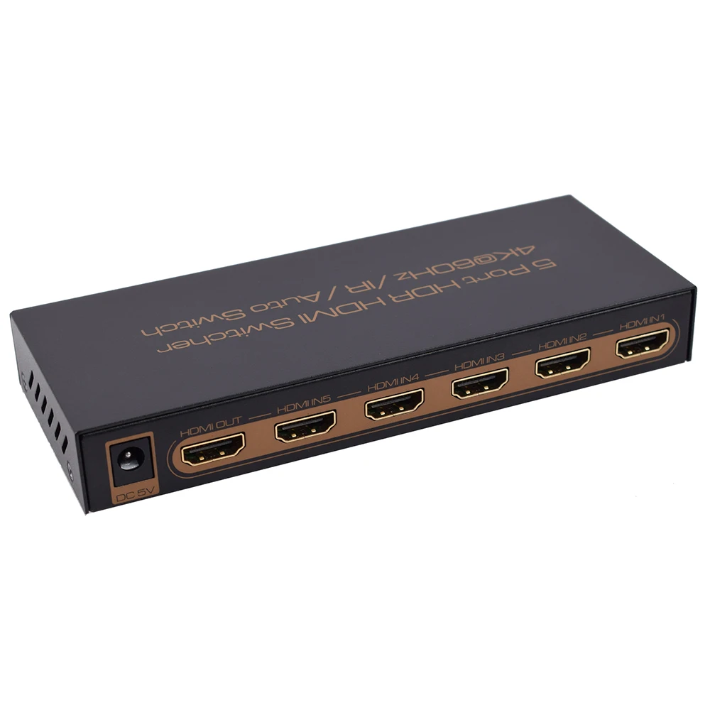 

VCOM Good Performance 6Gbps 5 Port HDMI In 1 HDMI Out Switch HDMI 2.0V 4K 3D Video Switch Monitor Selector