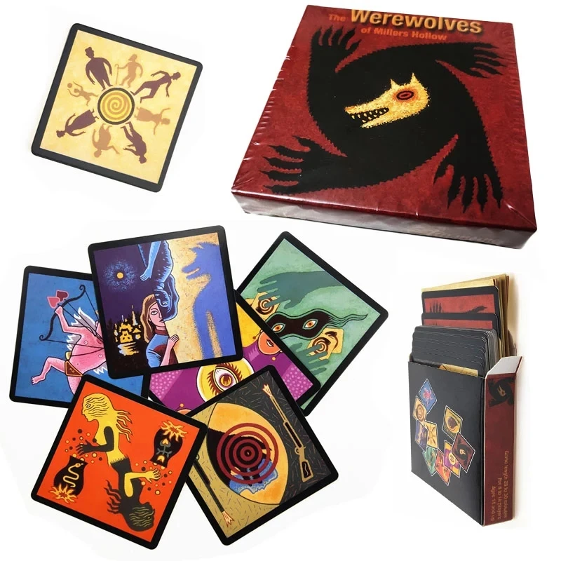 

Werewolves Board Game Full English Version Adult Financing Family Playing Cards Game with 24 Cards for Home Party