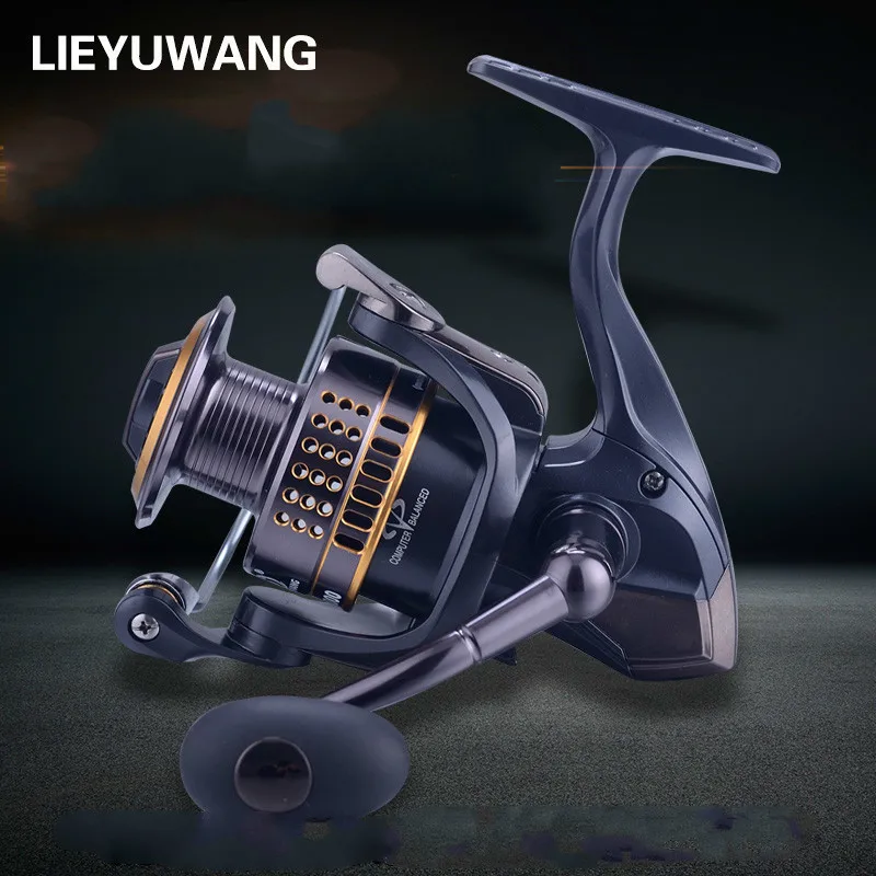 

2018 LIEYUWANG 13 + 1BB Gear Ratio Up to 5.1:1 Spinning Fishing Reel with Exchangeable Handle Automatic folding for Casting Line, Gray