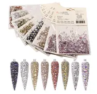 

Nail Ornaments Bagged Mixed Water Diamond Mine Gold Mine Silver Transparent Flat Drill Ab Nail Paste Drill 1440pcs