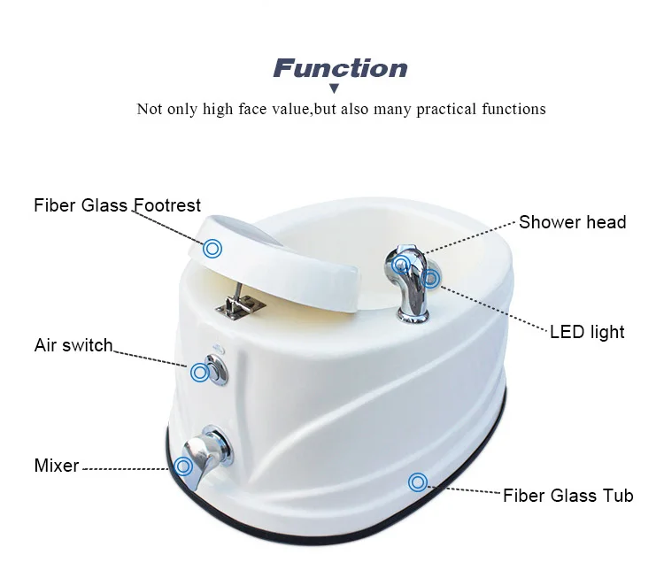 Portable Beauty Spa Sink No Plumbing Whirlpool Pipeless Jet Foot Bath