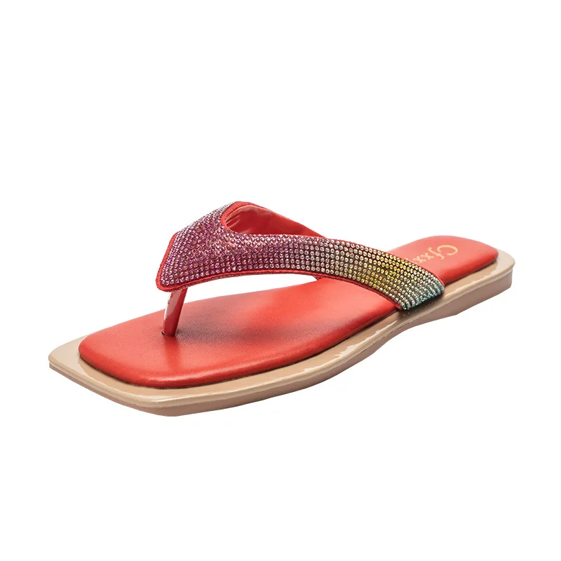 

2021New Women's Summer Sandals Flat heel Fashion Fashion Outerwear Flat Beach Shoes Flip Flops Casual Women Slippers Flats Shoes
