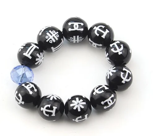 

Black Panther Bracelet Beads Wakanda T'Challa Cosplay Jewelry WomenMen Props with Crystal Bracelet Party Accessories