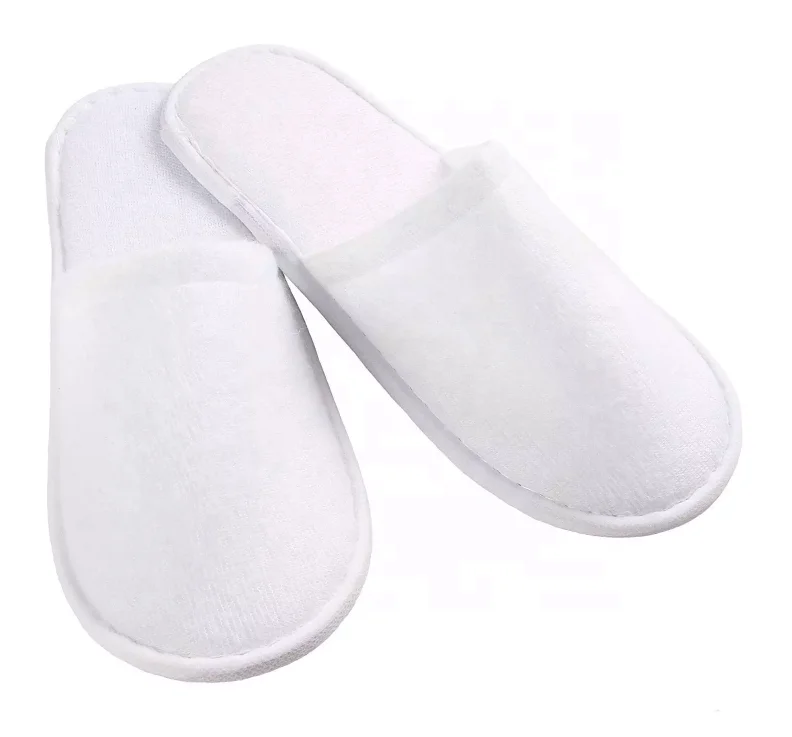 

Low price cotton velvet hotel slipper soft personalized slippers disposable, White