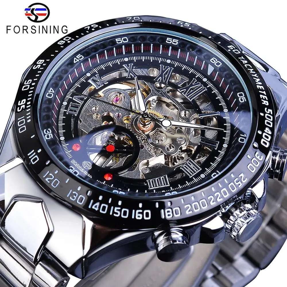 

Forsining Mens Watches Mechanical Hand Wind Watch Hot Sale Luxury Waterproof Skeleton Sport Wristwatches Clock Reloj Hombre, 10-colors