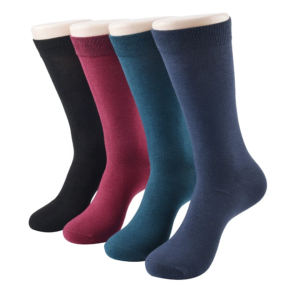 

Hot sale quality cotton breathable customize best four-color series mens crew socks