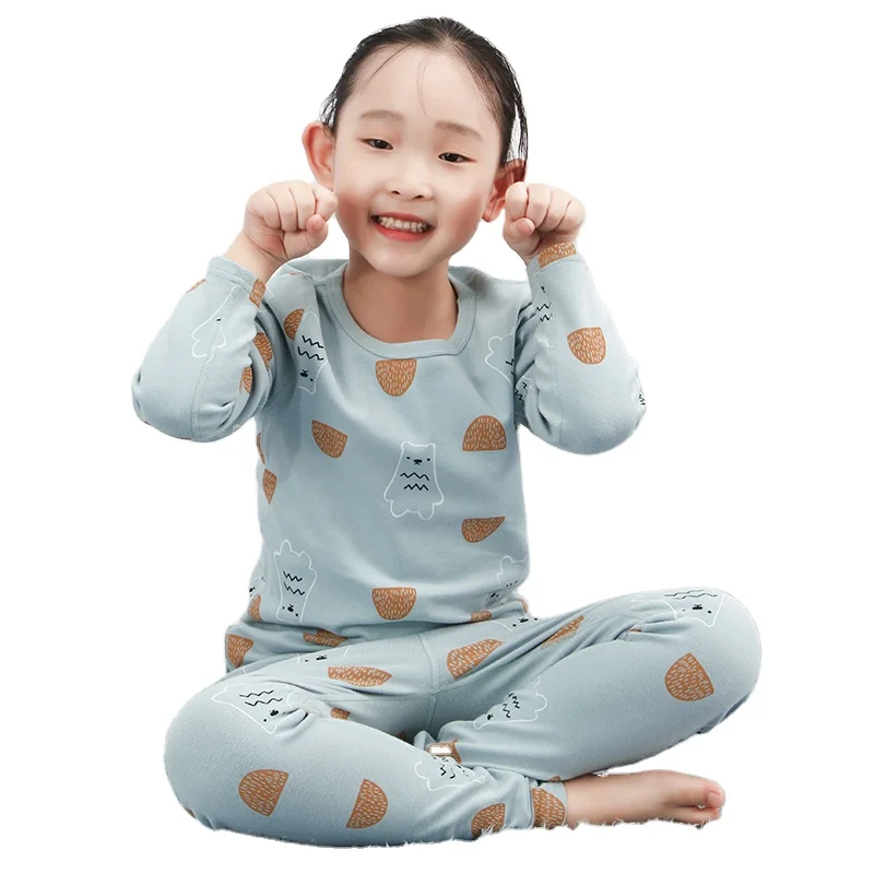 

Custom 3-11 Years Anti-Static Long Sleeve Knitted Kids Cartoon Pajama Girls' Sleepwear Set