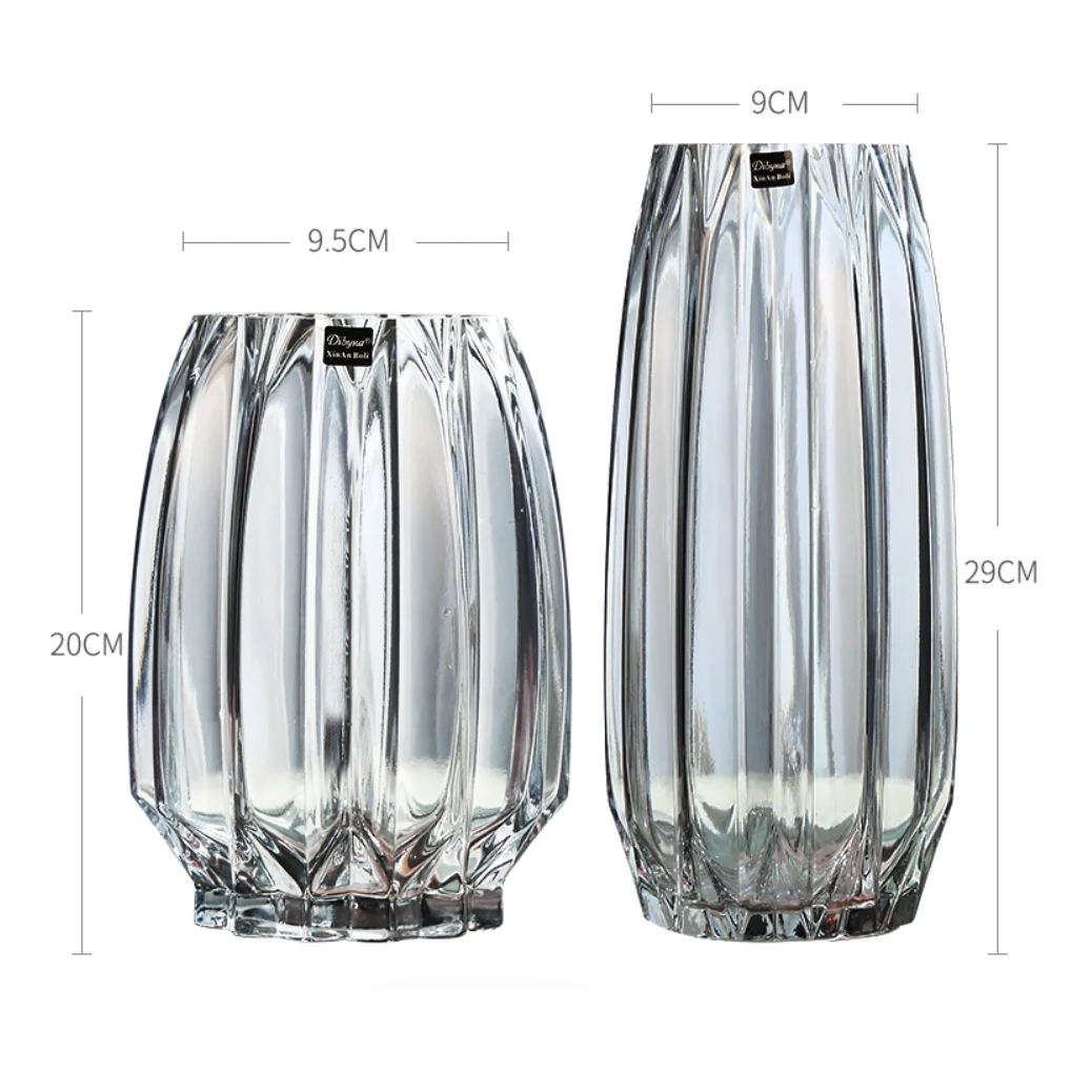 Wholesale Fashion Modern Home Decor Glass Flower Vase Clear Glass Vase